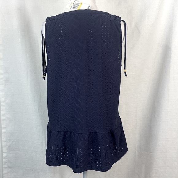 MICHAEL Michael Kors Navy Sleeveless Peplum Top- NWT - Picture 8 of 13